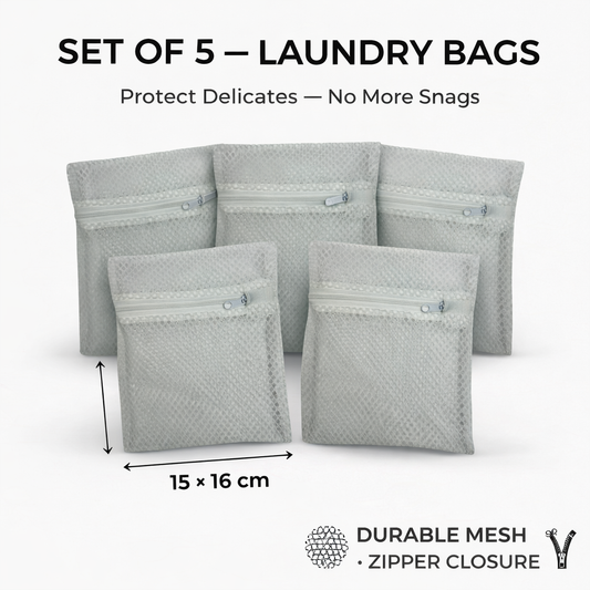 Yıkama Filesi 5’li Paket — Çamaşırda Koruma, Deformesiz Kullanım (Ekonomik Set)